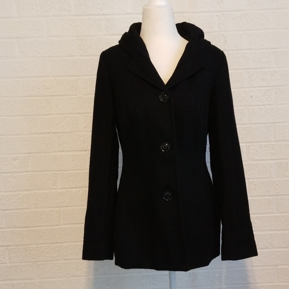 Women's Croft & Barrow hooded wool blend coat